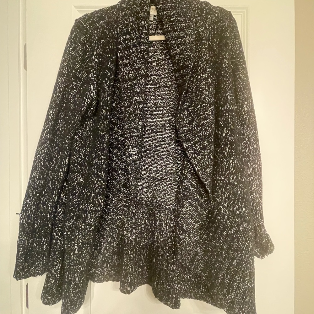 A New Day soft black cardigan with white speckles size: XXL